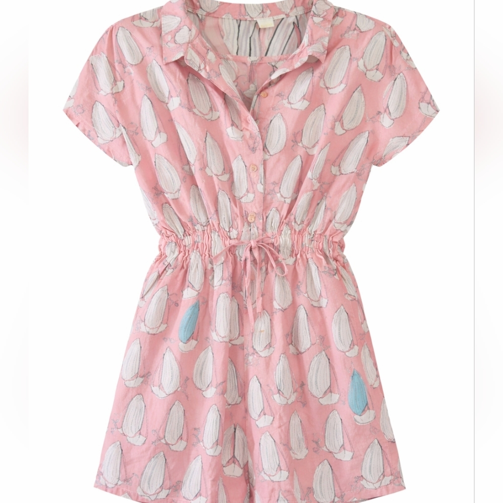 Maeve Anthropologie Pink Summer Romper XS Beach Chic Cottagecore‎